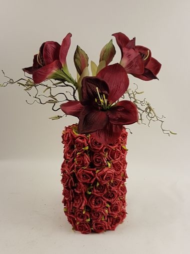 Vaas (exclusief) inclusief boeket amaryllis